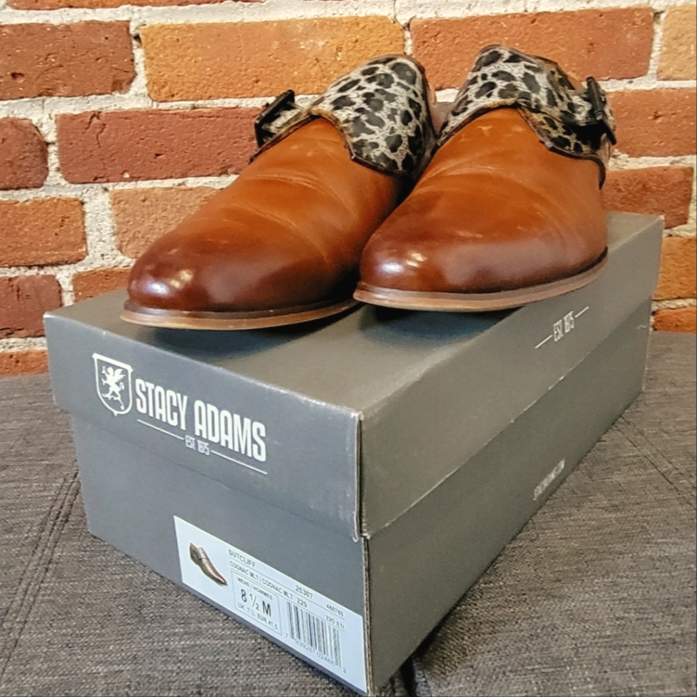 Stacy Adams Men's Brown/Leopard Loafers - Sutcliff Size 8.5